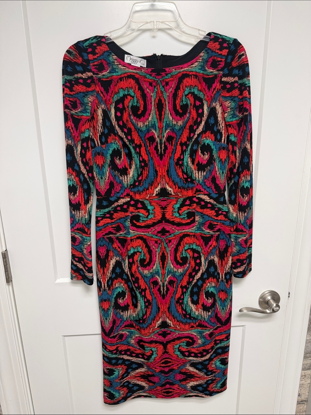 Multicolor Maggy L Patterned Long-Sleeve Sheath Dress